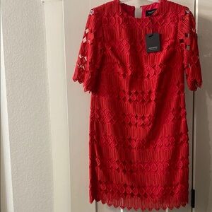 NWT Banana Republic Red Sheath Dress Crew Neck